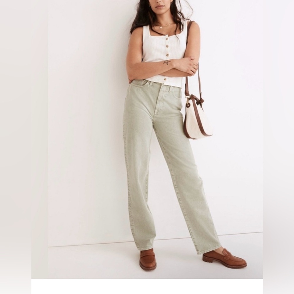 Madewell 90s Straight  Leg Sage Green Women’s Jeans Size 23 NEW